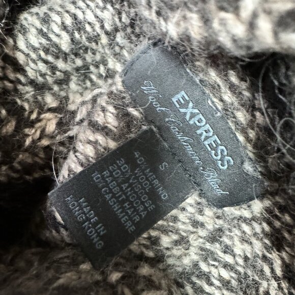 Express Sweater Women’s Brown Wool Cashmere Blend Long Sleeve Pullover Small - Picture 10 of 10